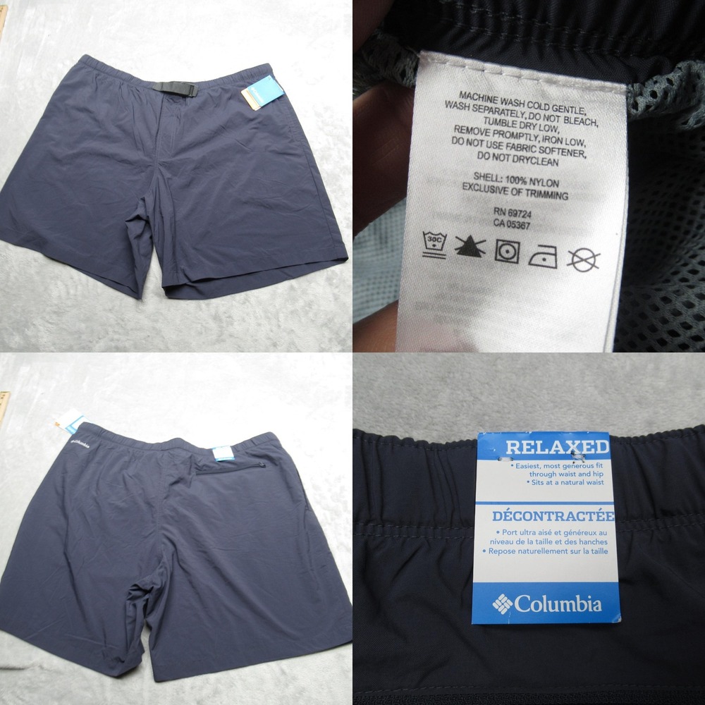 Columbia Whidbey II Water‎ Shorts Mens XXL Blue UPF 50 Belted Lined Relaxed NEW